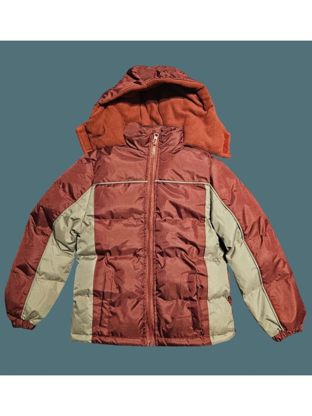 Warming Project Maroon/Gray Hooded Winter Coat/Jacket Boys 2T